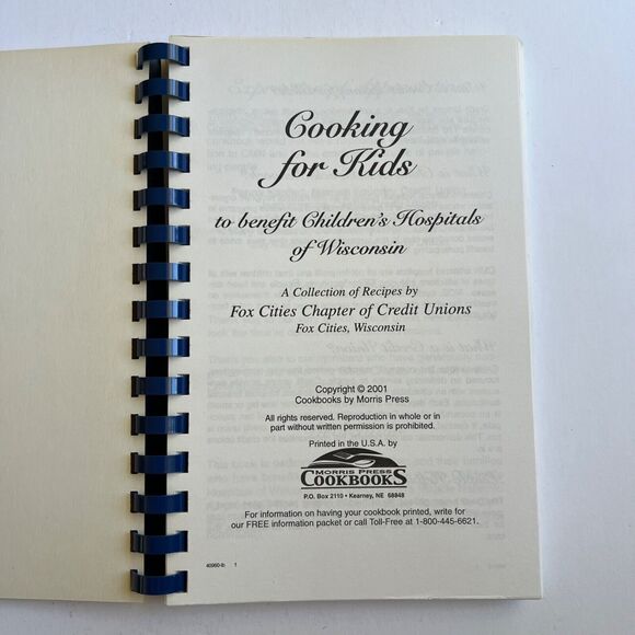 Vintage 2001 Cookbook Cooking for Kids Spiral Bound Paperback - Picture 2 of 12